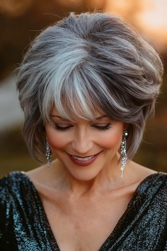 Parrucche donna grigio mix - parrucche,