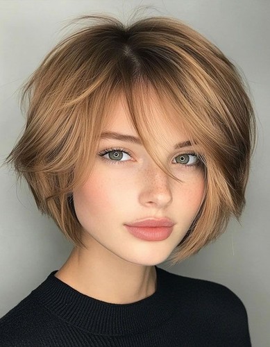 Parrucche corte ombre - , marrone